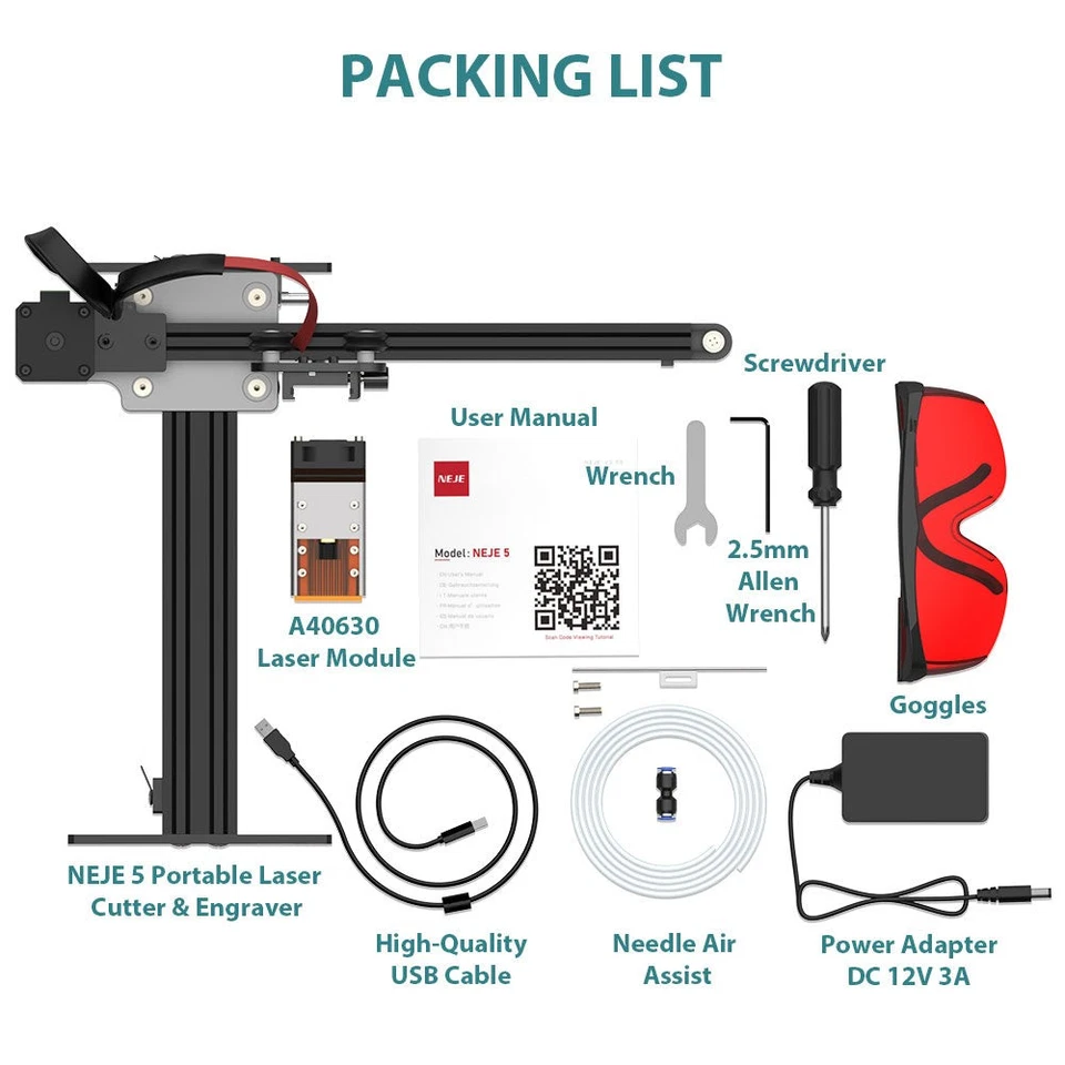 Máquina de grabado láser grabadora y cortadora láser NEJE 5 A40630 6W 170X170 MM Foto 2 de 4