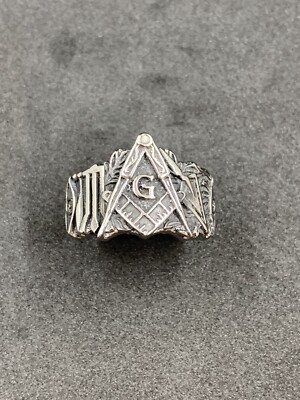 Anello Massonico In Acciaio Inox Con Bandiera Americana, Squadra E Compasso, Masonic