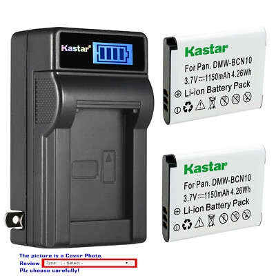 Kastar Battery LCD Wall Charger for Panasonic DMW-BCN10 Panasonic DMC-LF1 Camera