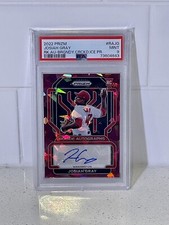 2022 Panini Prizm Josiah Gray Rookie RC Auto Burgundy Cracked Ice /25 PSA 9 MINT