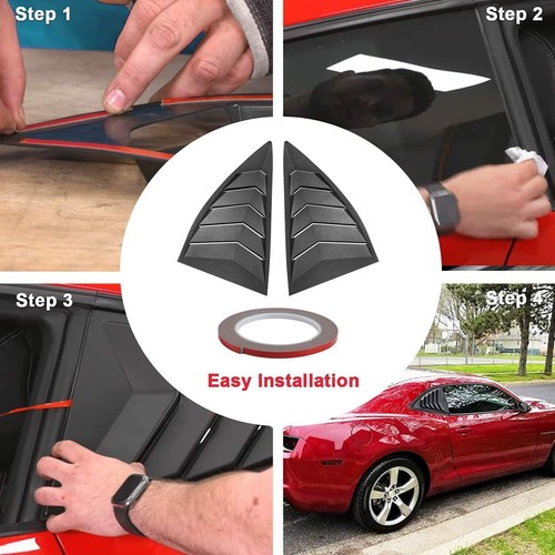 Cubierta de persianas de ventana lateral de 2 piezas para Chevy Camaro 2010~2015 cubierta de parasol - Imagen 2 de 7