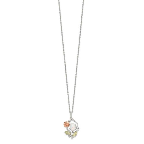 Sterling Silver with 12k Gold Accents & Created White Opal Black Hills Gold - 第 2/4 張圖片