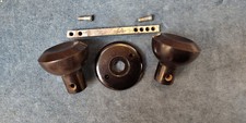 Reclaimed Dark Brown Round Bakelite Door Knobs, with back plate - multi avail