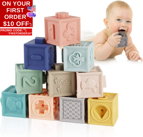 Baby Blocks Soft Building Blocks Baby Toys Teethers Toy Educational Squeeze Play