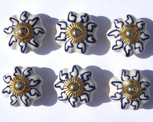 Vintage Ceramic Glass Knobs Drawer Door Pulls Artisan Shabby Chic x 6 - FREE P&P - Picture 128 of 234