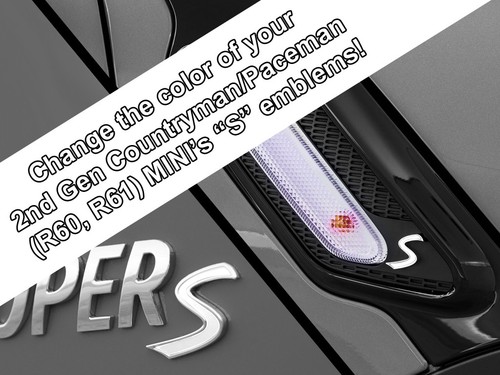 D138 Scuttle and Emblem S Decal Replacements for MINI Countryman Paceman R60 R61 - Bild 4 von 27