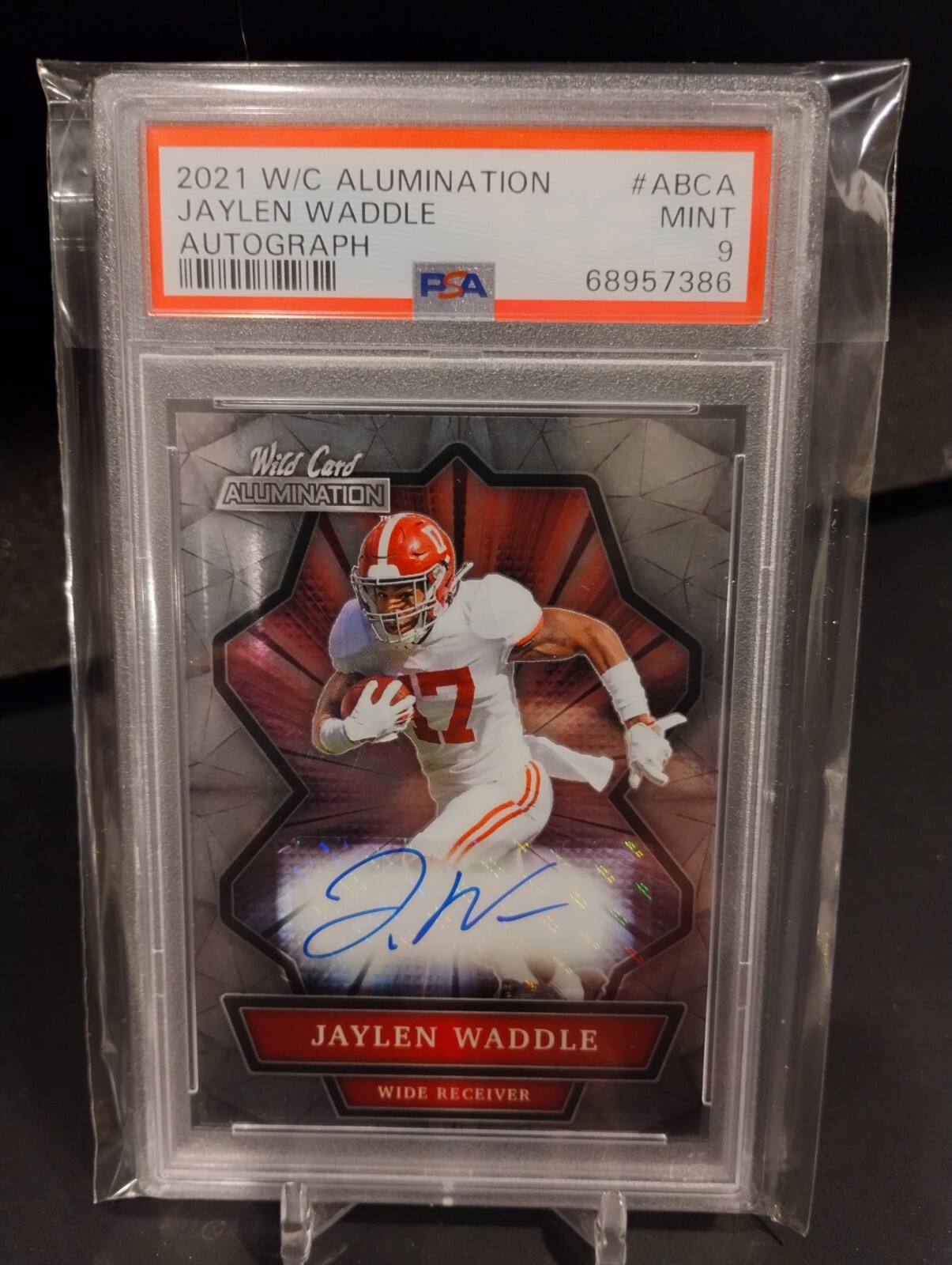 Jaylen Waddle Wild Card Alumination Autographs #ABCA Autograph Black Holo-Lux 1/1