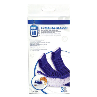 Catit Ersatzfilter für Water-Fontain Trinkbrunnen, 3 Stück, Blau/Grau