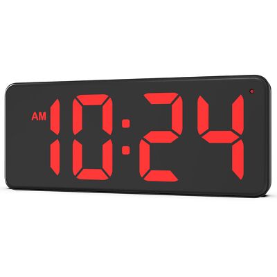 LED Digital Wall Clock with Large Display Big Digits Auto-Dimming Anti-Reflec...