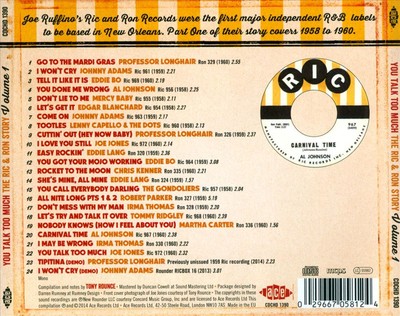 VARIOUS ARTISTS - YOU TALK TOO MUCH: THE RIC & RON STORY, VOL. 1 NEW CD