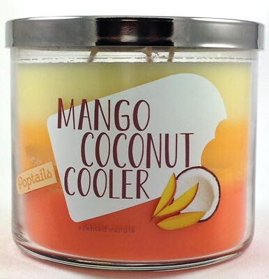 Bath Body Works MANGO COCONUT COOLER  3 Wick Candle 14.5oz Poptails