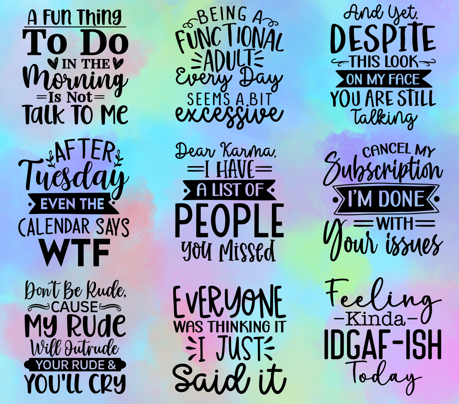 20 oz Graphic Tumbler- Sarcasm Funny Phrases 52