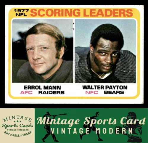 1978 Topps - 1977 Scoring Leaders (Errol Mann / Walter Payton) - #334