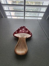 Ceramic Spoon Rest Retro Mushroom 7"
