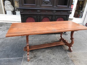 Dettagli Su Prestigioso Grande Tavolo Fratino In Noce Del 900 Linea Sobria Essenziale