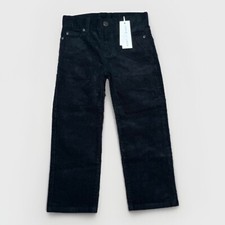 Janie and Jack Boys Black Corduroy Pants Size 4 Adjustable Waist Straight Leg