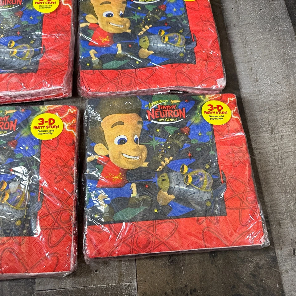 4 paquetes de servilletas pequeñas Jimmy Neutron (16) ~ suministros para fiesta de cumpleaños Foto 3 de 4