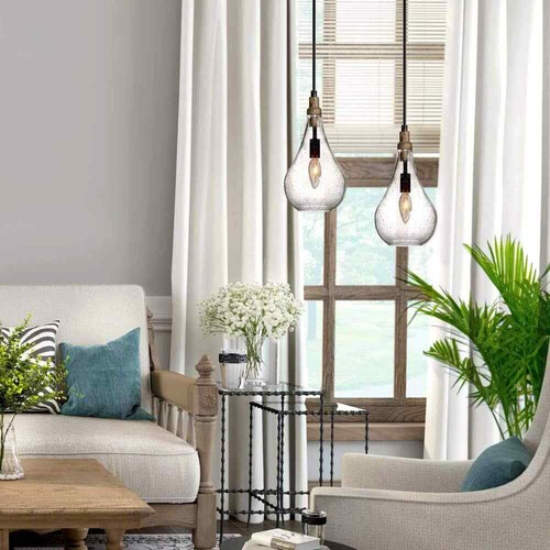 Uolfin Modern Farmhouse Teardrop Kitchen Island Pendant Lighting Maya 1-Light - Picture 3 of 10