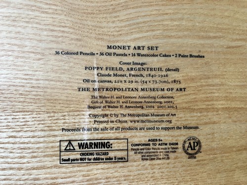Monet Art Set Wooden Box W/Poppy Field Image On Front Cover (Sealed) Rare - Picture 2 of 4
