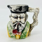 Vintage Hand Painted Toby Mug Jug Creamer Portugal Pirate w Pipe Faded 3.5” TB7