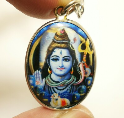 LORD SHIVA MAHADEV OM MAHADEVA GOD SIVA RUDRA BLESS 1980s HINDU LOCKET NECKLACE