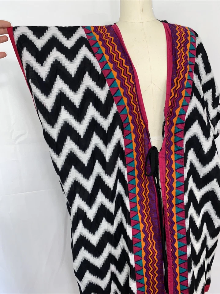 Traje de baño boho LA LEELA para mujer talla única cubre fluido geométrico retro mod años 60 Foto 2 de 4