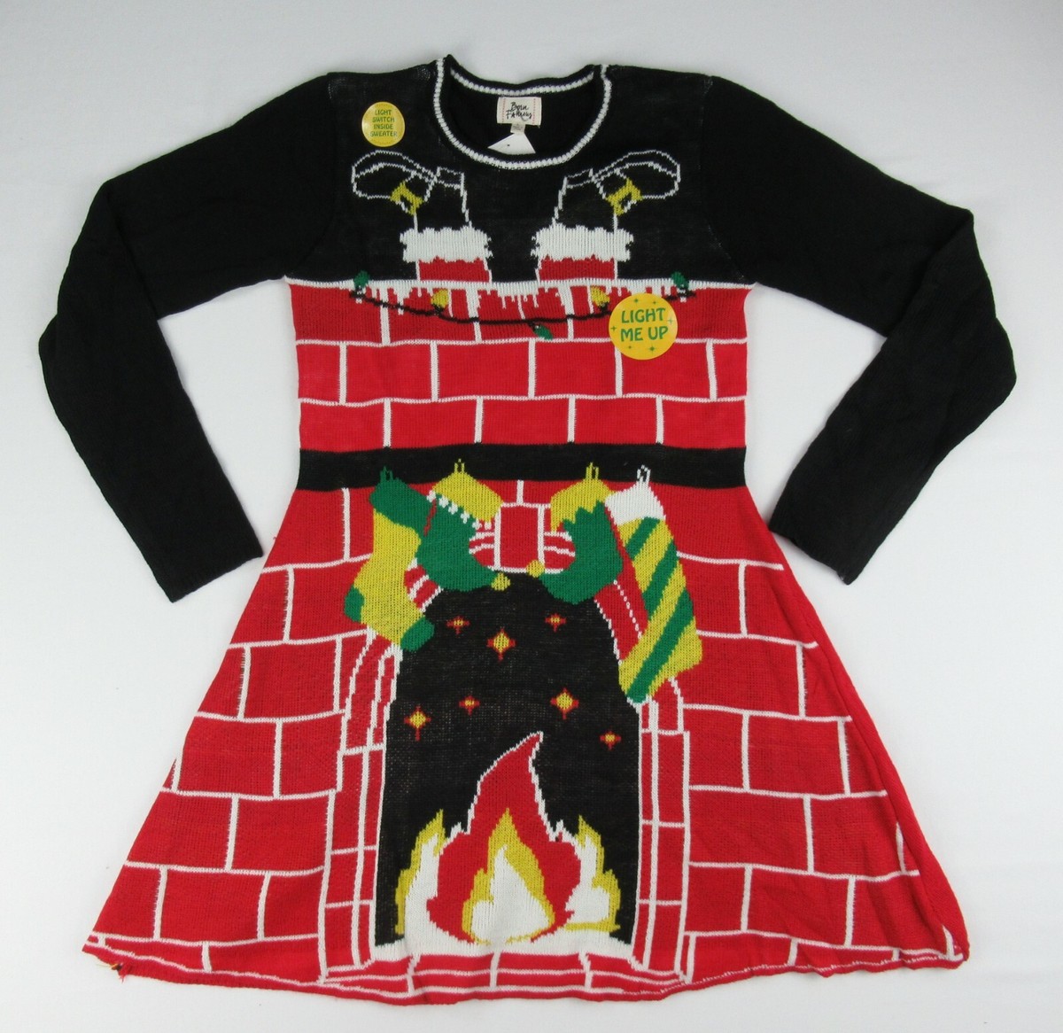 Born Famous Light Up Chimney Christmas Sweater Dress Size L | eBay Born Famous Light Up Chimney Christmas Sweater Dress Size L | eBay