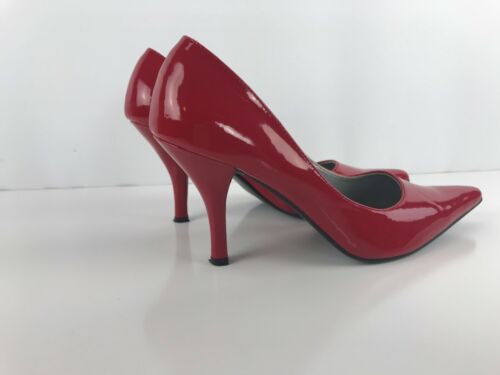 Hebilla BKE para mujer patente roja clásica bomba tacones altos estilo Mollie-01 talla 8 - Imagen 3 de 12