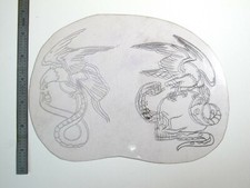 vtg 1960s 1970s Tattoo acetate stencil Eagles and Snakes LG