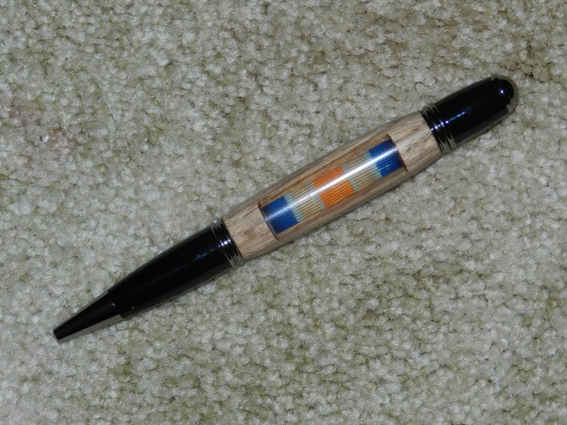 Militaria: Twist Pen With Inherent Resolve Campaign Ribbon Imbedded in Pen Body