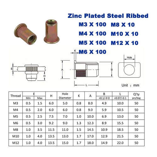 430PCS Rivet Nut Riveter Gun Heavy Duty M3-M12 Rivets Riveting Kit Nutsert Tool - Picture 6 of 12