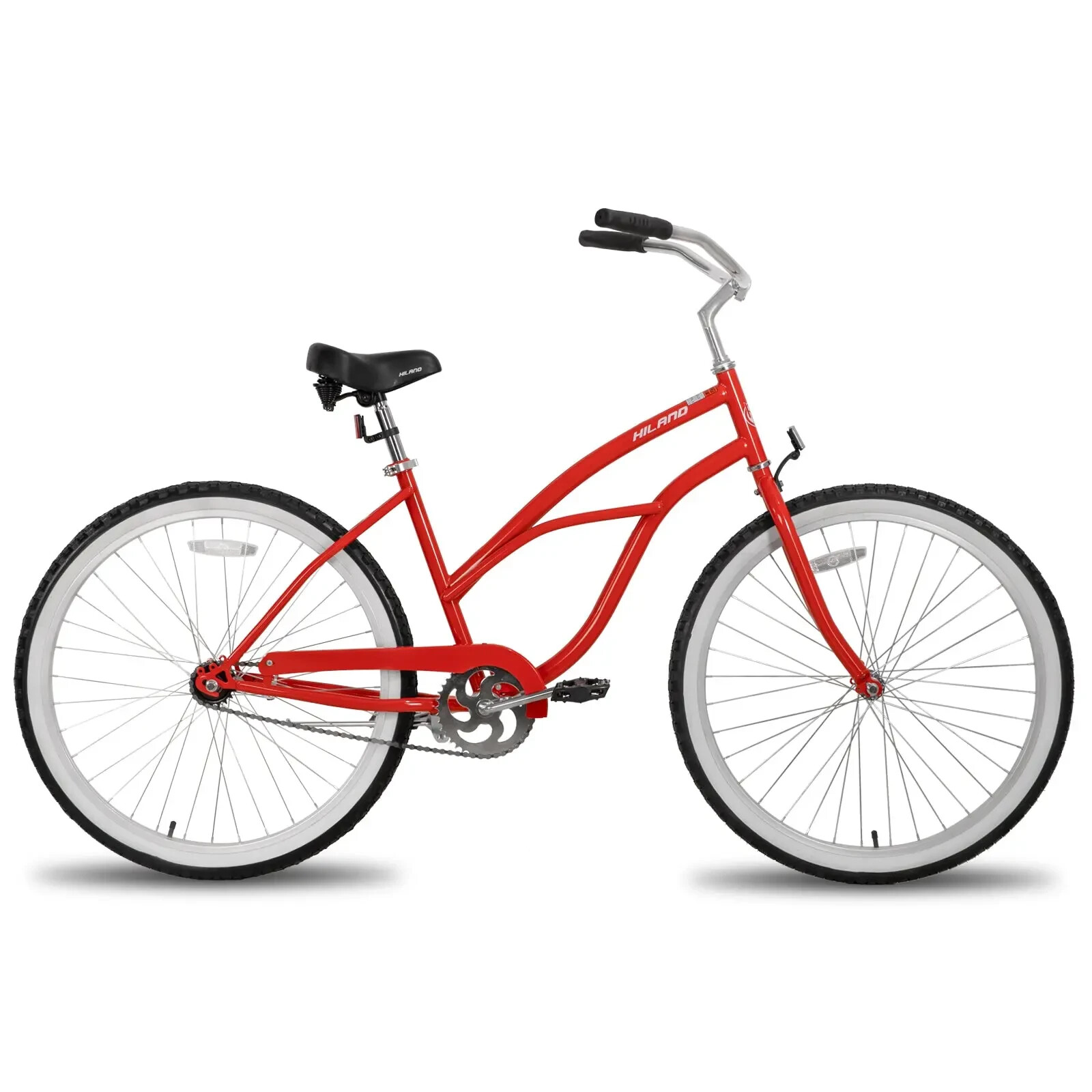 HILAND 26" ADULT JADE CLASSIC RED BEACH CRUISER BIKE SINGLE SPEED UNISEX