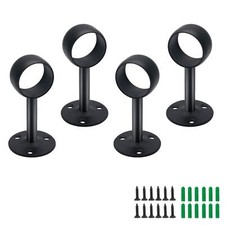 4 Pcs 1 1/4 Inch Ceiling Mount Curtain Rod Bracket Heavy Duty Stainless Steel...