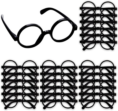 24 Pack Nerd Glasses Party Supplies, round Black Wizard Glasses for Cosplay, Cos