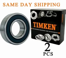 2PACK TIMKEN 6205-2RS 25X52X15MM Double Rubber Seal Bearings USA Brand