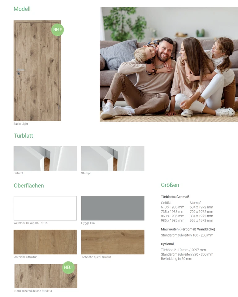 Exklusive Zimmer-/Innentür - Komplettpaket (Inkl. Zarge + Griff) - Durat® - Bild 2 von 4