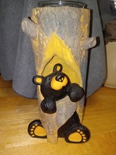 Bearfoots Bear Sparky Bear Figurine Candle Holder Jeff Fleming Big Sky Carver B3