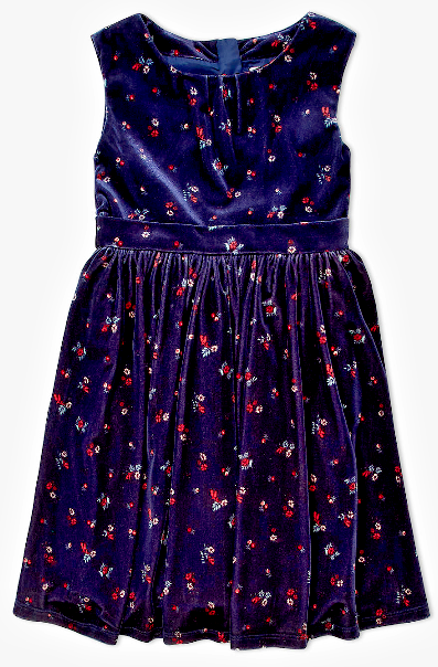 John lewis heirloom collection navy blue velvet flower wedding dress girls