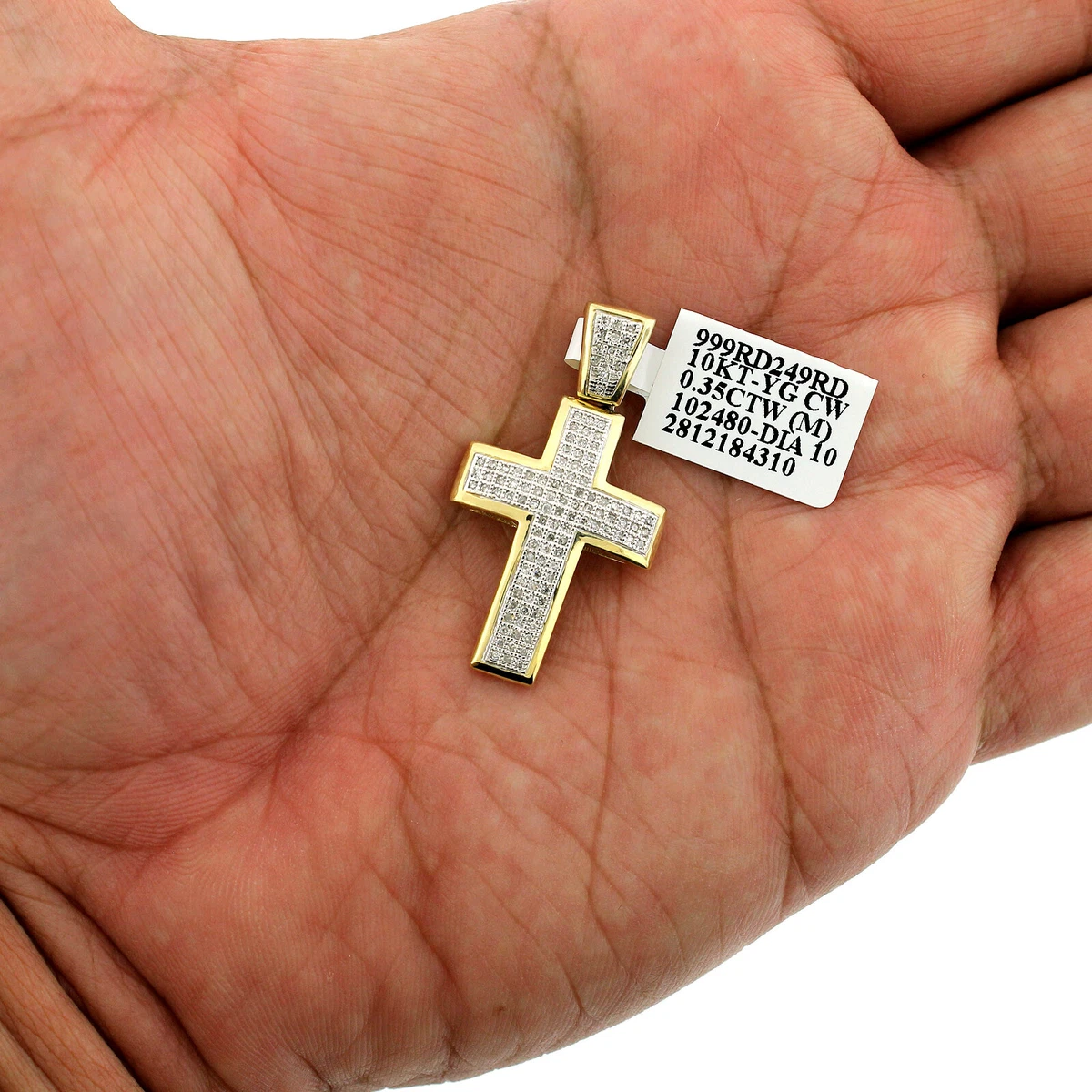 Diamond cross charm sale