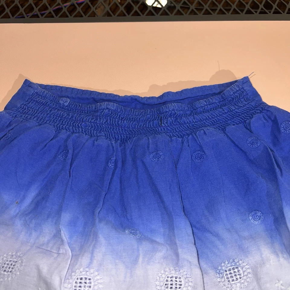 Lucky Brand Toddler Girl's Skirt Size 4 Embroidered Stretch Block Sky Blue - Image 3 of 4