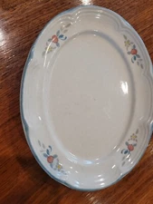 MARMALADE International Stoneware Small Platter Or Underplate Blue Ribbon Goose