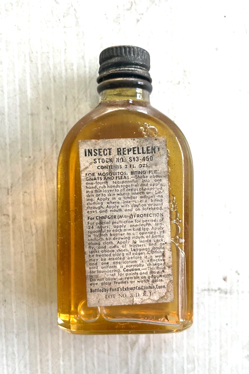 USGI WW2 JUNGLE JUICE INSECT REPELLENT 2 OZ. BOTTLE (S13450) eBay