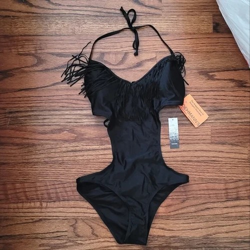 Monokini KENSIE Negro Flecos Recortado Talla S Sexy Primavera Verano Vacaciones en el Campo - Imagen 2 de 3