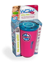 WoW Cup Kids 360 Spill Free Drinking Cup BPA Pink with Blue Lid - 9 oz. - New