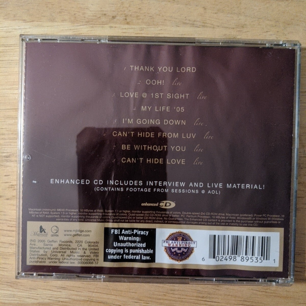 洋楽 MARY J BLIGE/REAL LOVE (US SINGLE CD) Blige, Mary J