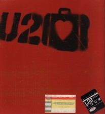 U2 2001 ELEVATION TOUR PROGRAM BOOK BONO / EDGE / TICKET STUB / STICKERS EX 2 NM