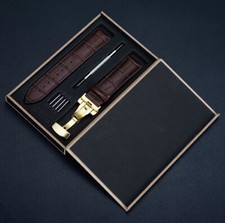 Echtleder Uhrenarmband Armband Universal 16 18 20, 22 mm Butterfly-Faltschließe