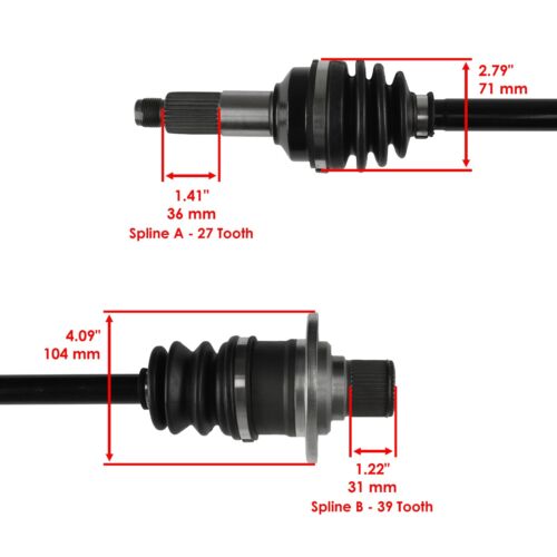 Complete Rear Differential CV Joint Axle For Yamaha Grizzly 660 YFM660 2003-2008 - Picture 5 of 10