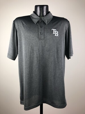 Men's Tampa Bay Rays Charcoal Gray MLB Baseball Changeup Swing Polo NWT Medium
