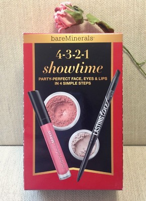 bareMinerals 4-3-2-1 SHOWTIME ~ 4-pc SET Face, Lips, Eyes ALL FULL SIZES ~ NIB!!